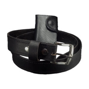 Single Layer Leather Belt 38mm & Bi-Fold Vertical Closed Wallet Combo